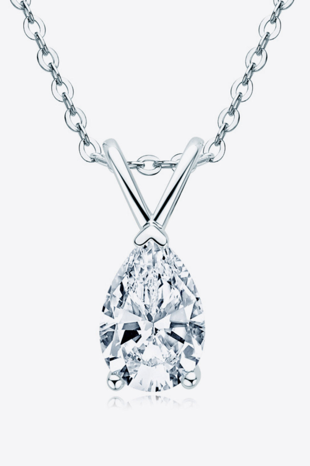 1.5 Carat Sparkala™ Pendant 925 Sterling Silver Necklace (Platinum-Plated Fine Silver)