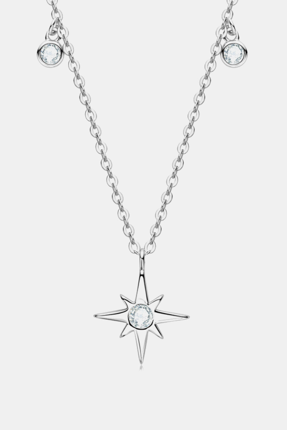 Sparkala™ North Star Pendant Platinum-Plated 925 Sterling Silver Necklace