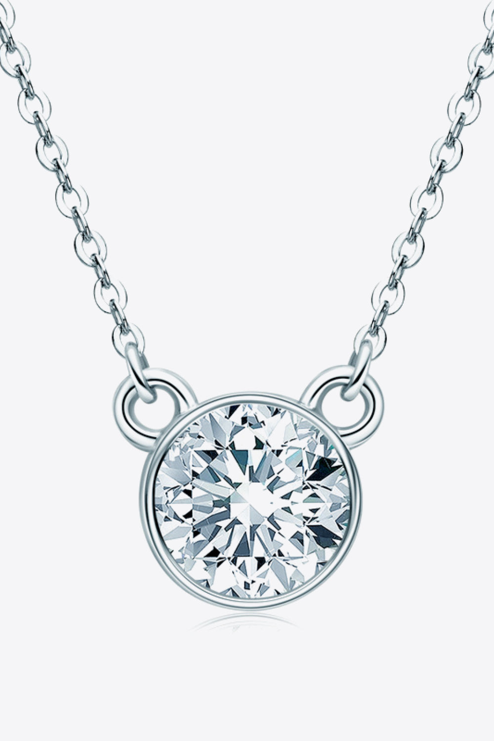 1 Carat Sparkala™ Round Pendant Necklace (Platinum-Plated Fine Silver)