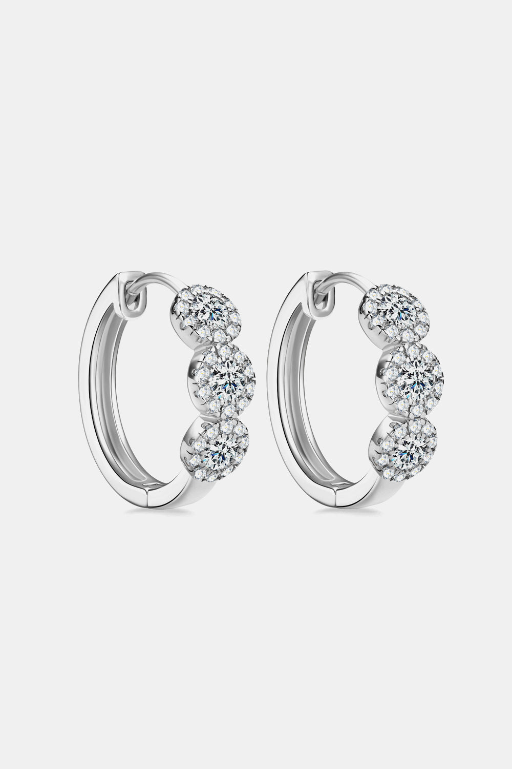 Sparkala™ Platinum-Plated 925 Sterling Silver Huggie Earrings