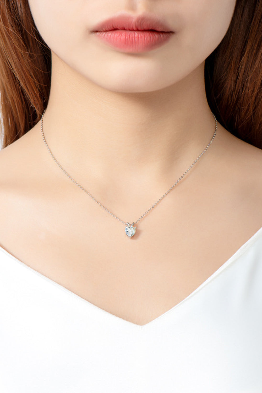 1 Carat Sparkala™ Heart-Shaped Pendant Necklace (Platinum-Plated Fine Silver)