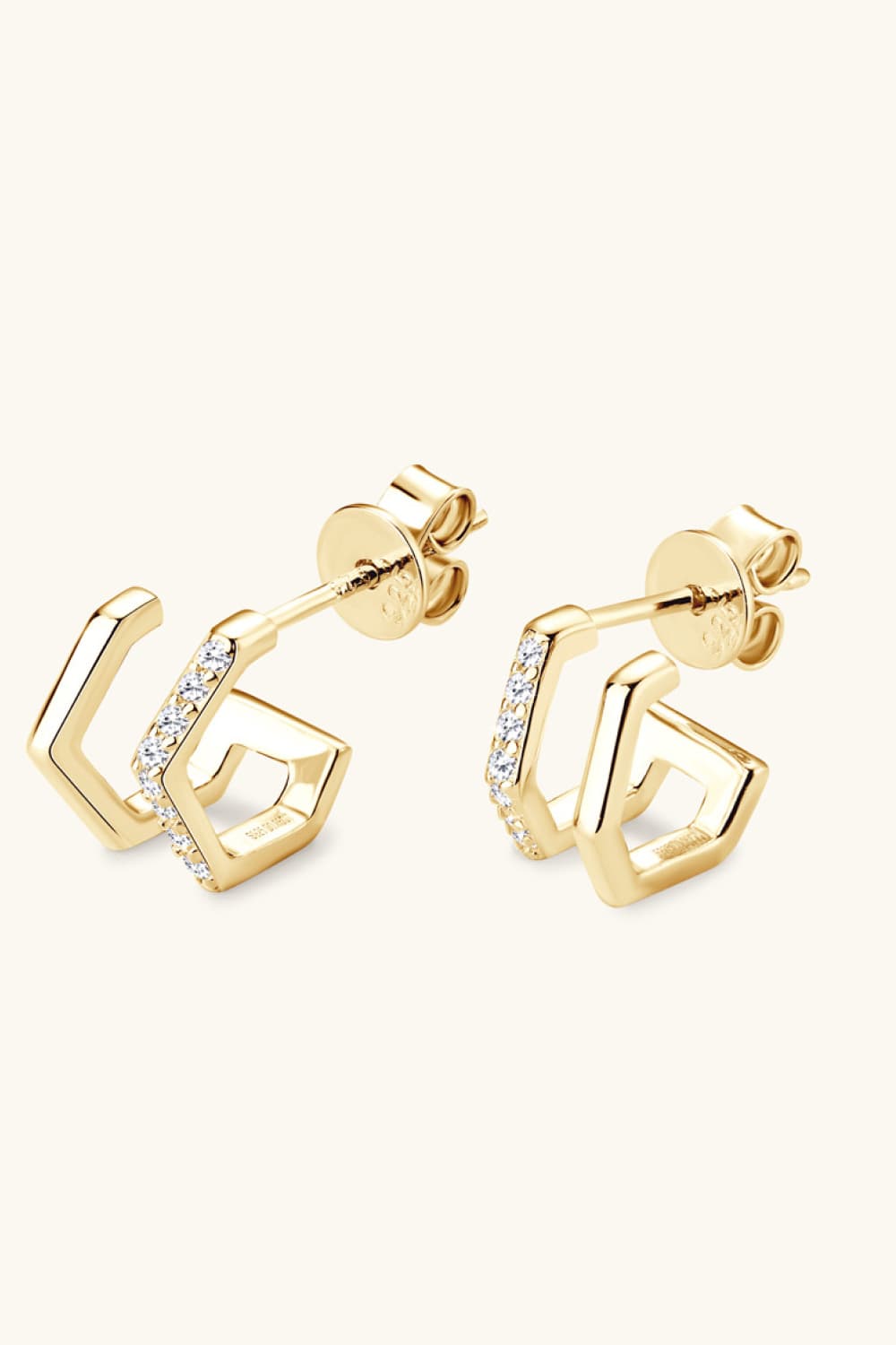 Sparkala™ Platinum-Plated 925 Sterling Silver Double-Layered Earrings