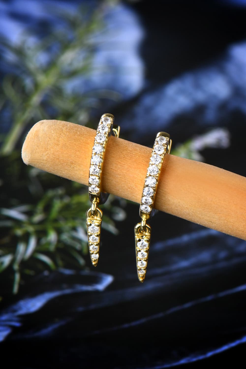 Sparkala™ Platinum-Plated 925 Sterling Silver Huggie Drop Earrings