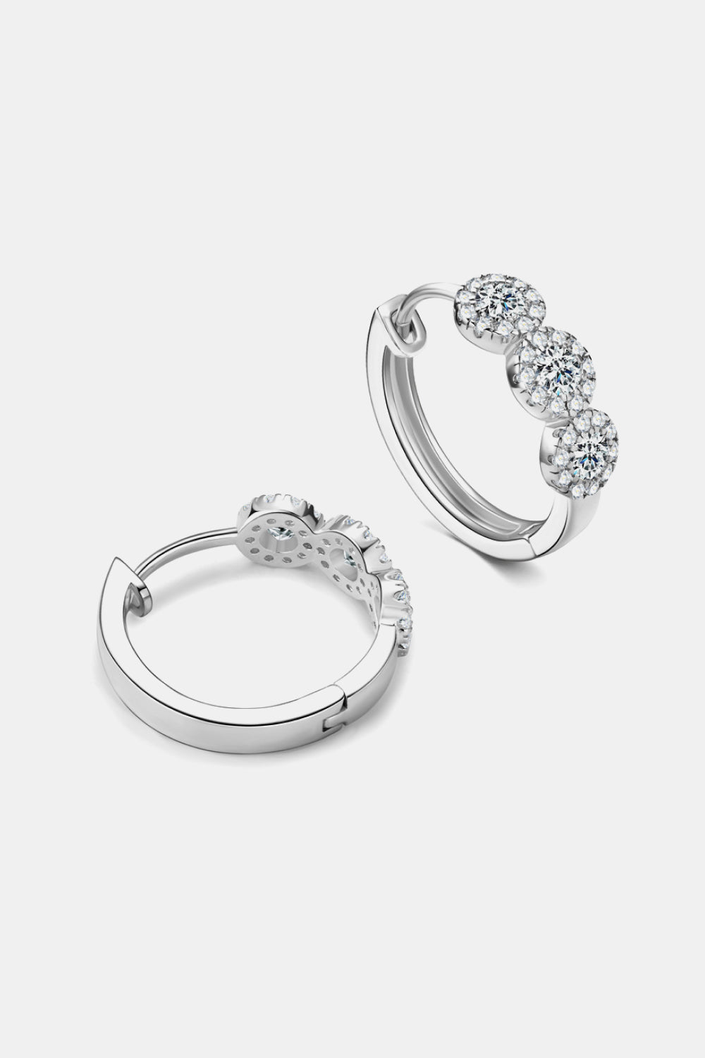 Sparkala™ Platinum-Plated 925 Sterling Silver Huggie Earrings