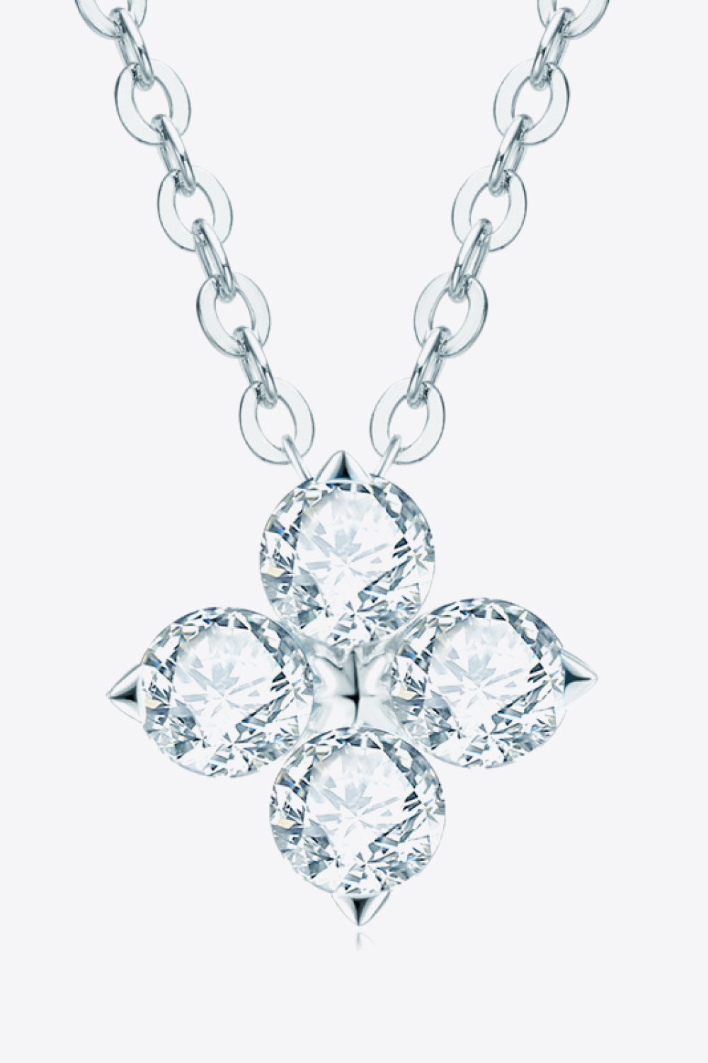 Sparkala™ Four Leaf Clover Pendant Necklace (Platinum-Plated Fine Silver)