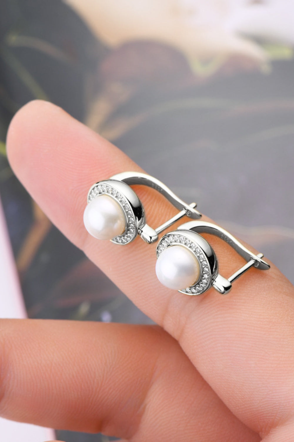 Sparkala™ Pearl Platinum-Plated 925 Sterling Silver Earrings