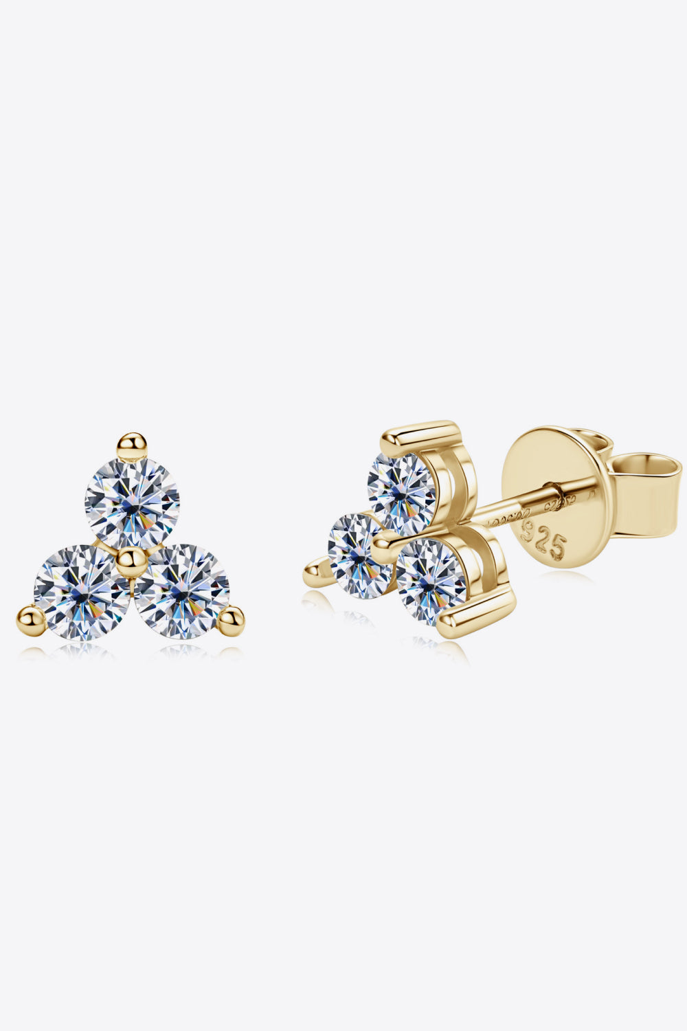 Sparkala™ Platinum-Plated 925 Sterling Silver Stud Earrings