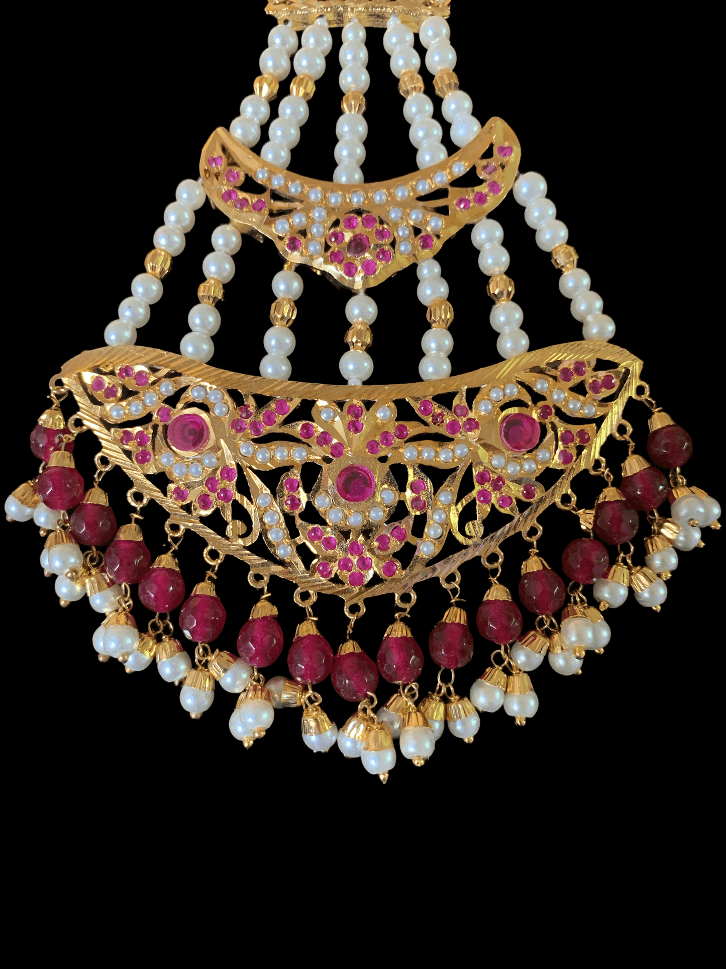 DJHR5  jadau jhoomar in rubies ( READY TO SHIP)