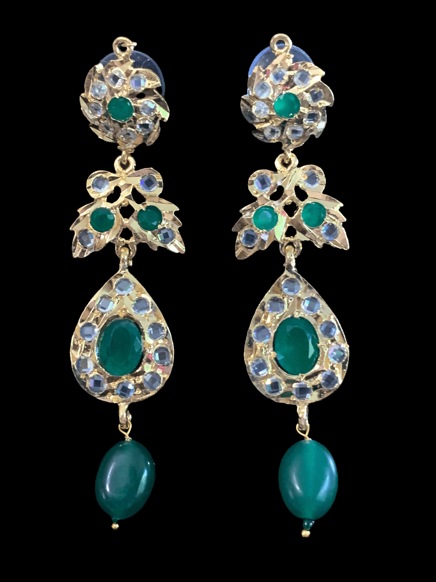 PS441 Jugni in green   beads ( SHIPS IN 1 WEEK )