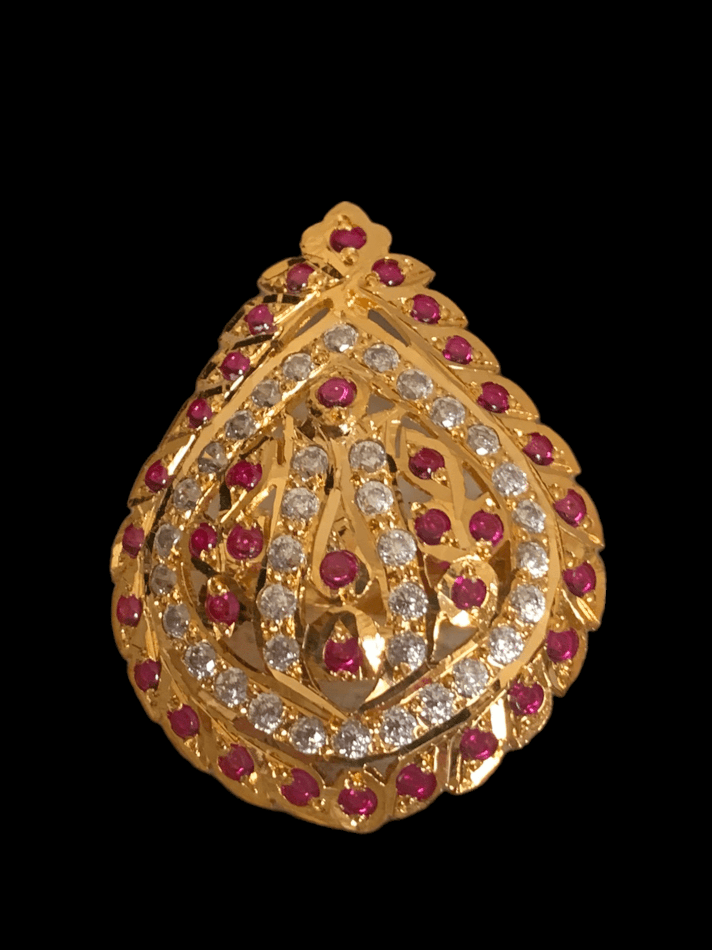 Ruby zircon gold plated silver ring ( READY TO SHIP)
