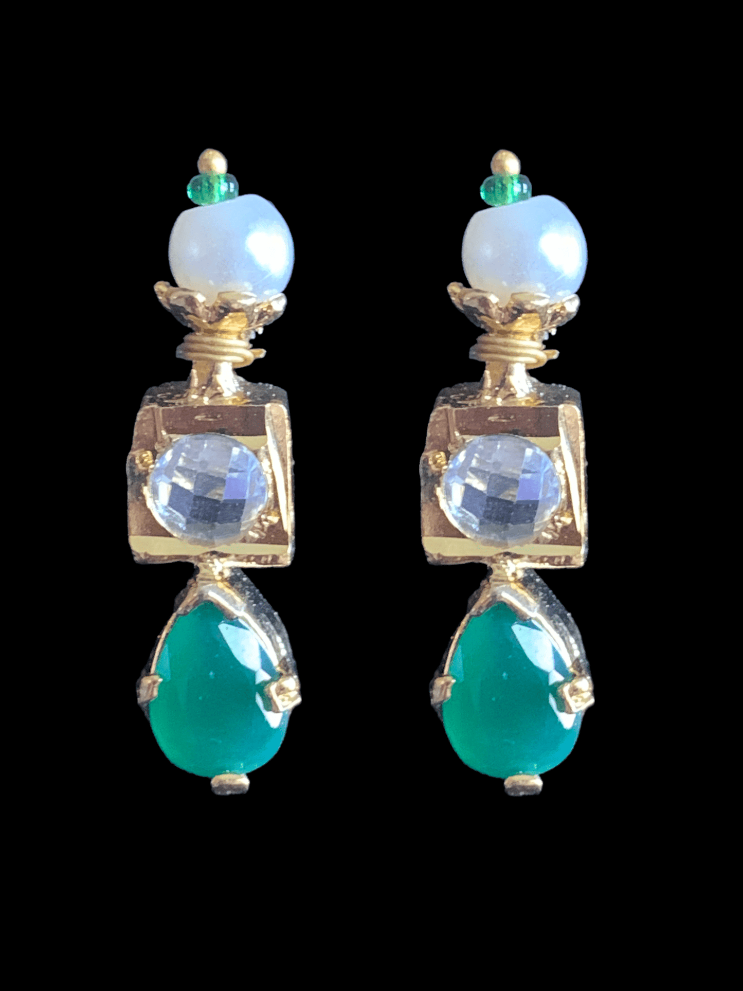 NS227 Kiara neckalce set in green  ( READY TO SHIP )