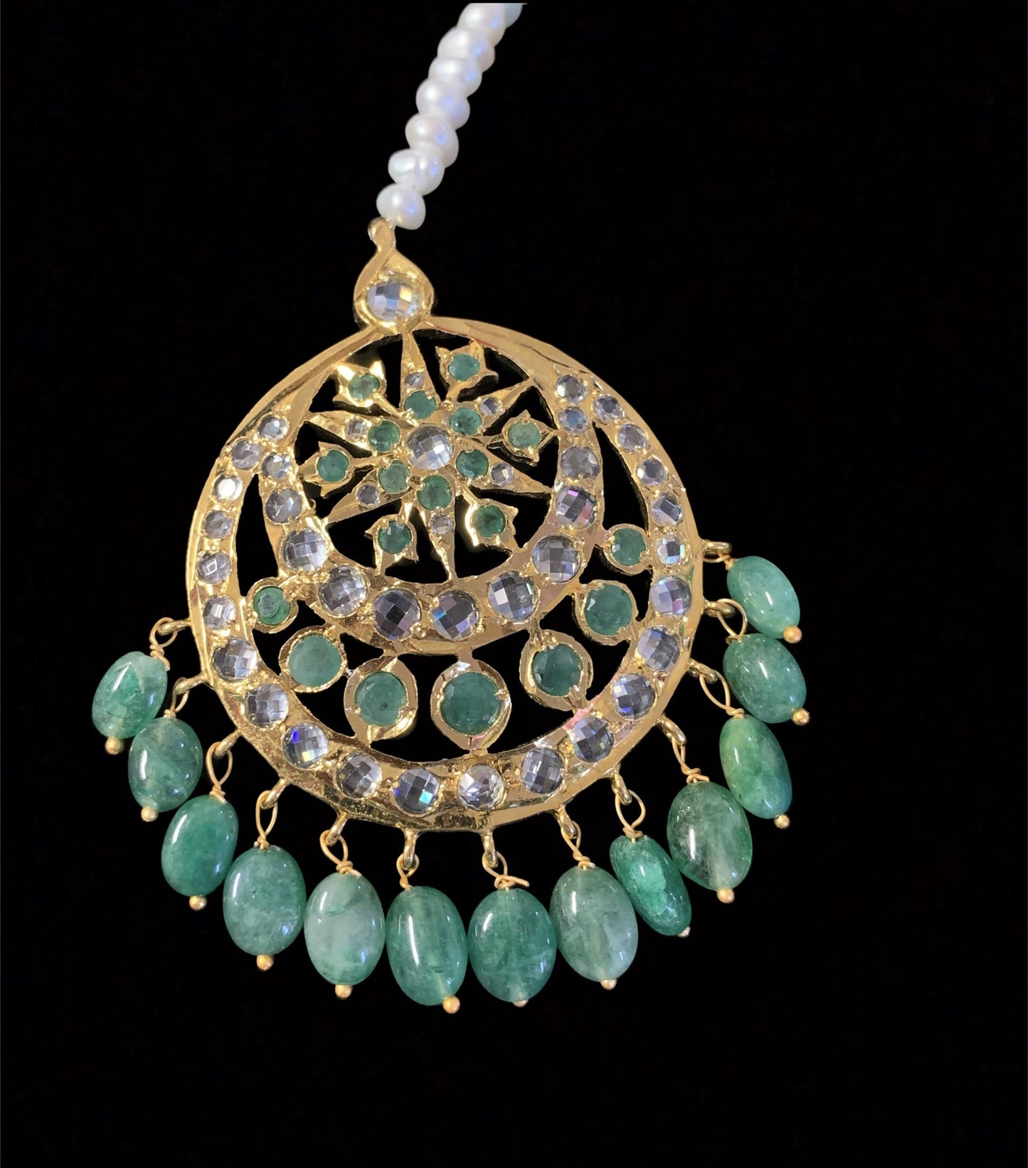DJTK5 Isra  tika in emeralds and real pearls ( READY TO SHIP  )