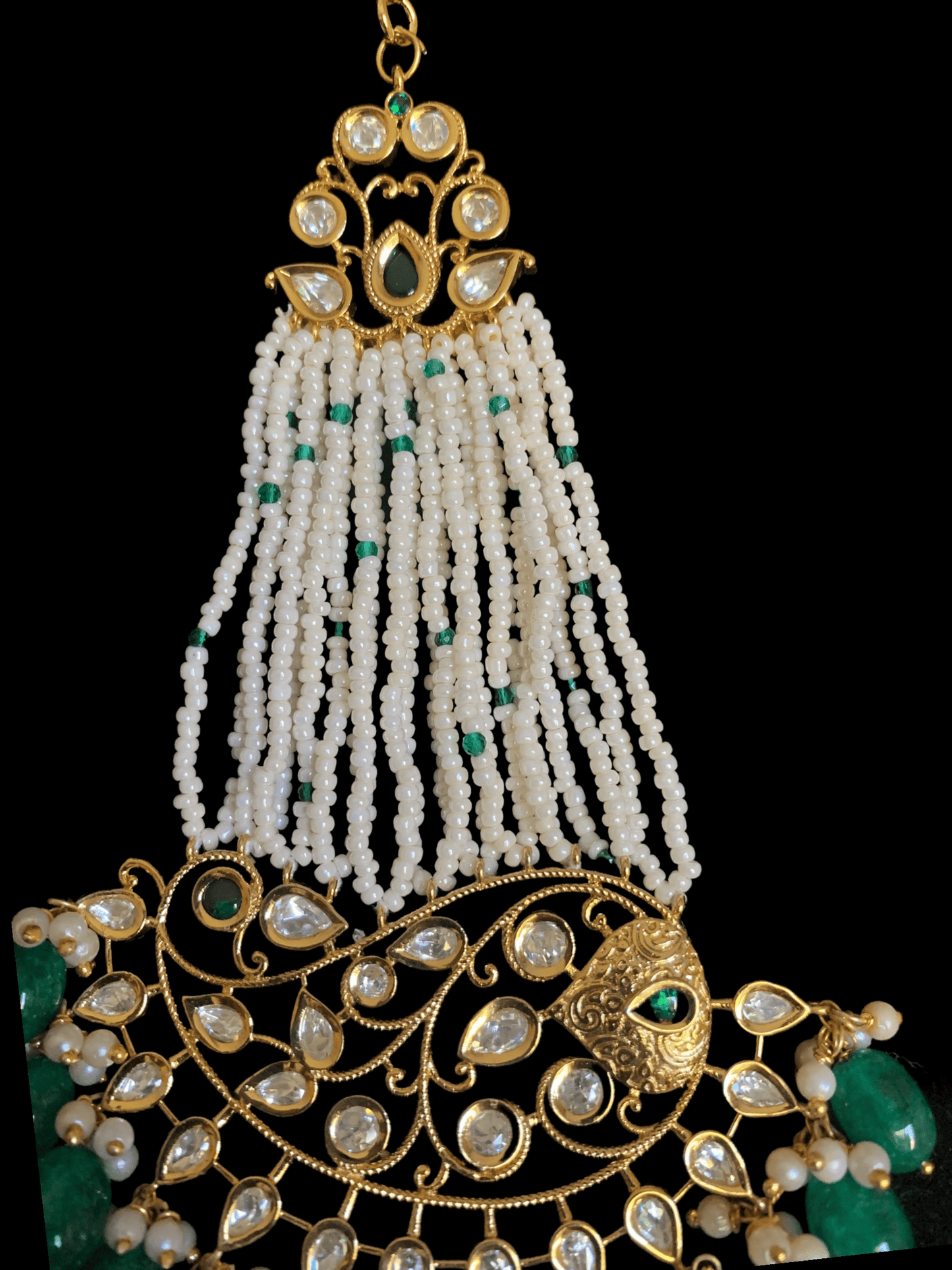 DJHR28  polki jhoomar - Green    ( READY TO SHIP )
