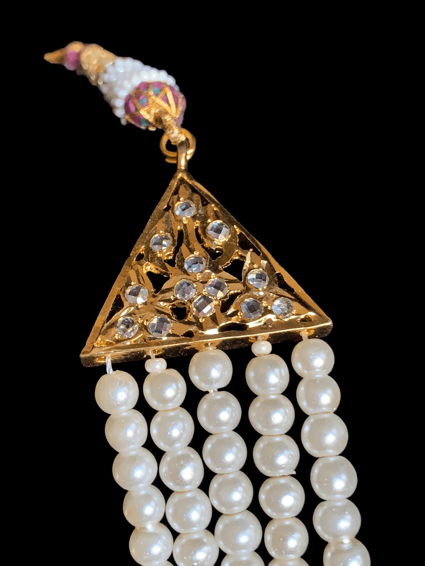 LN154 Rachel pearl  long necklace set , (SHIPS IN 4 WEEKS )