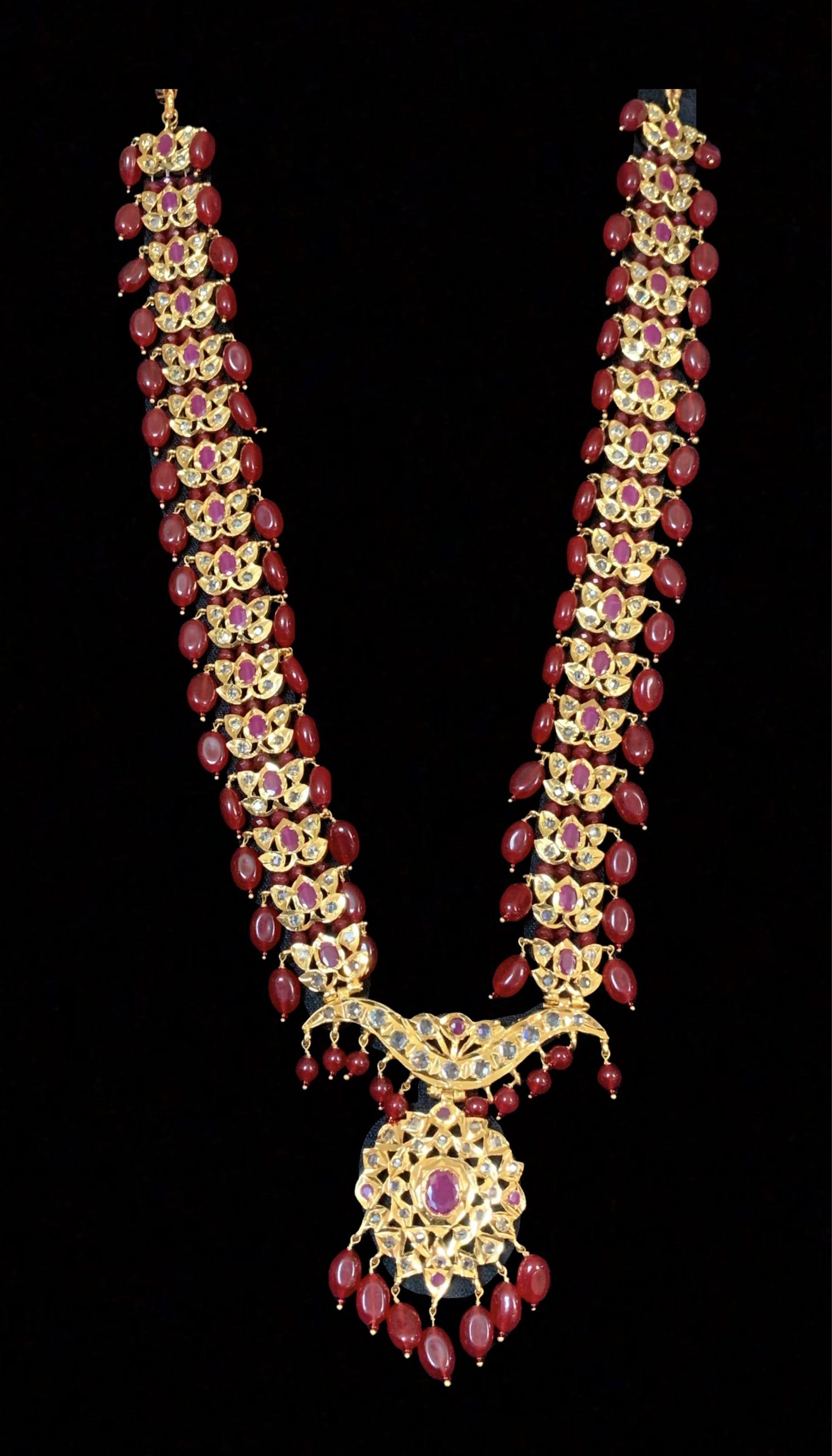 LN48 Asif jaahi rani haar in rubies ,( SHIPS IN 4 WEEKS )