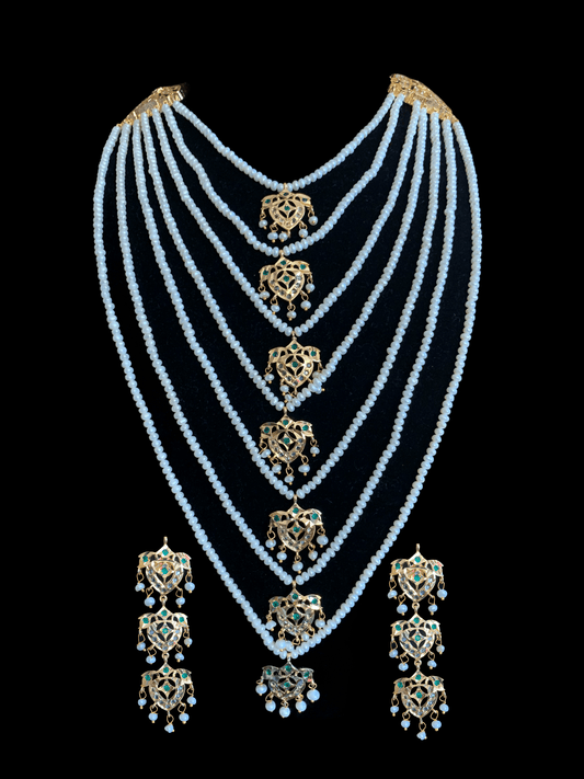 SAT9 Talia  satlada in fresh water pearls - green   (READY TO SHIP)
