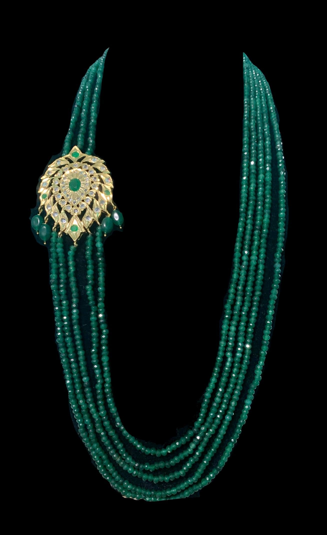 LN52  Tanmayee bridal multistranded necklace with earrings( SHIPS IN 4 WEEKS  )