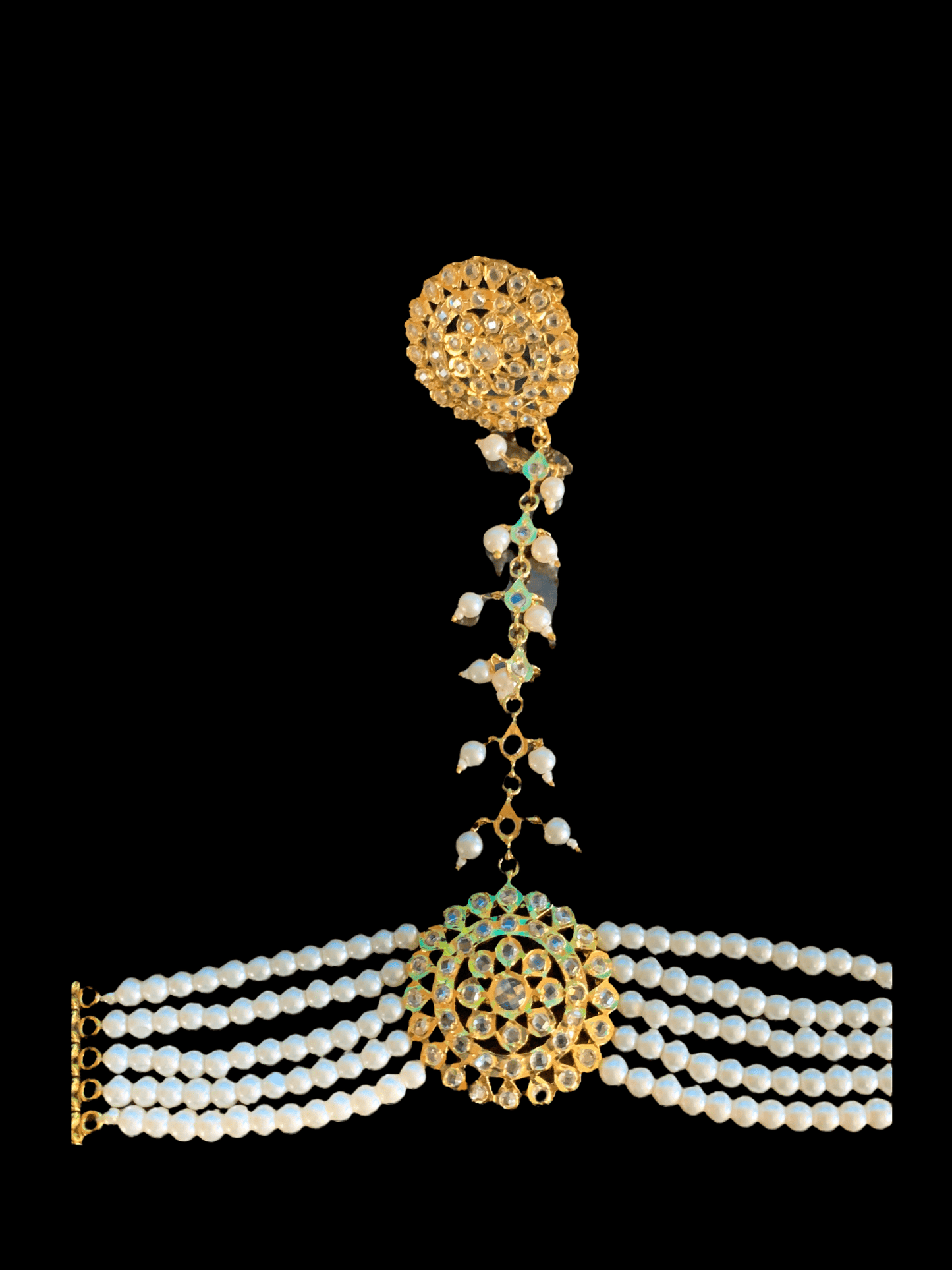 HP12 Trikha haath Phool (pearls  )  -ONE PAIR( READY TO SHIP  )