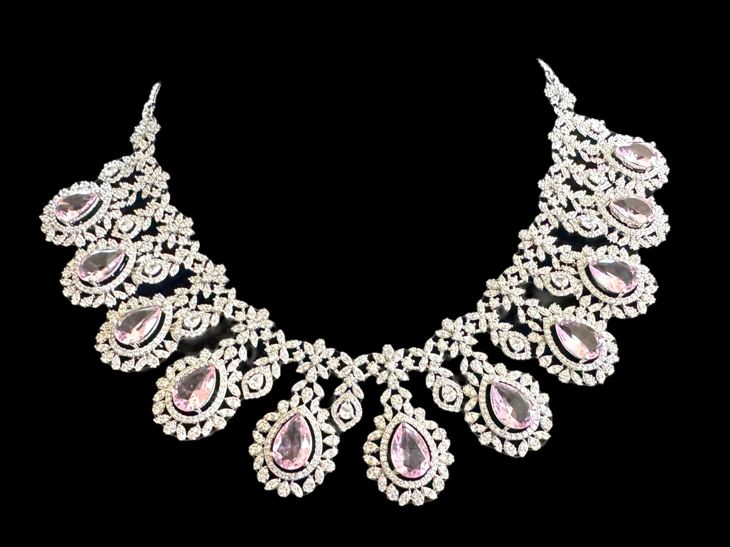 NS510 silver plated necklace with earrings ( READY TO SHIP )