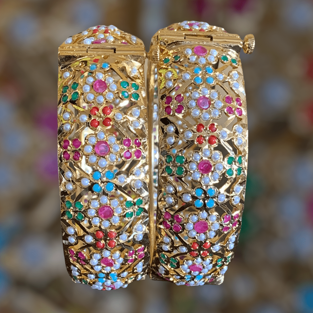 B10 Navratan Shibra Bangles ( READY TO SHIP  )