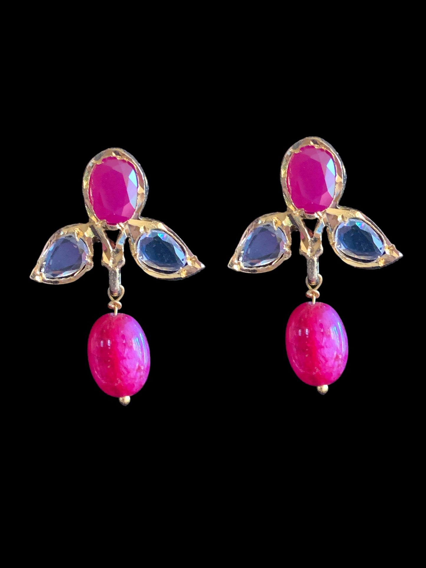 ZAFRIN gold plated silver necklace set in ruby (  SHIPS IN 5 WEEKS )