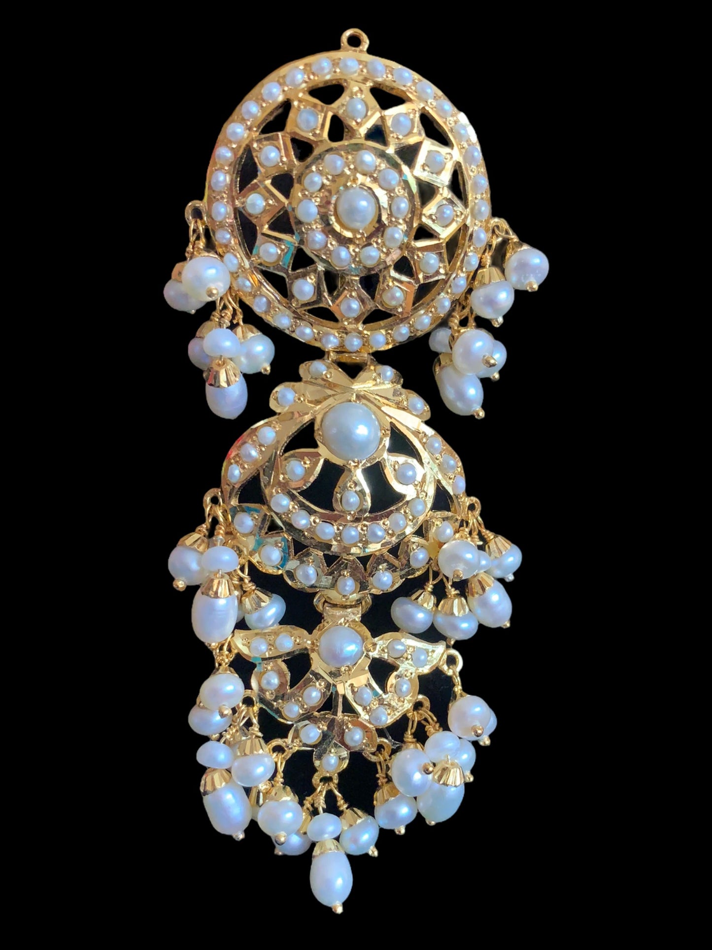 MAYA 92.5 silver gold plated earrings in pearls ( SHIPS IN 5 WEEKS )