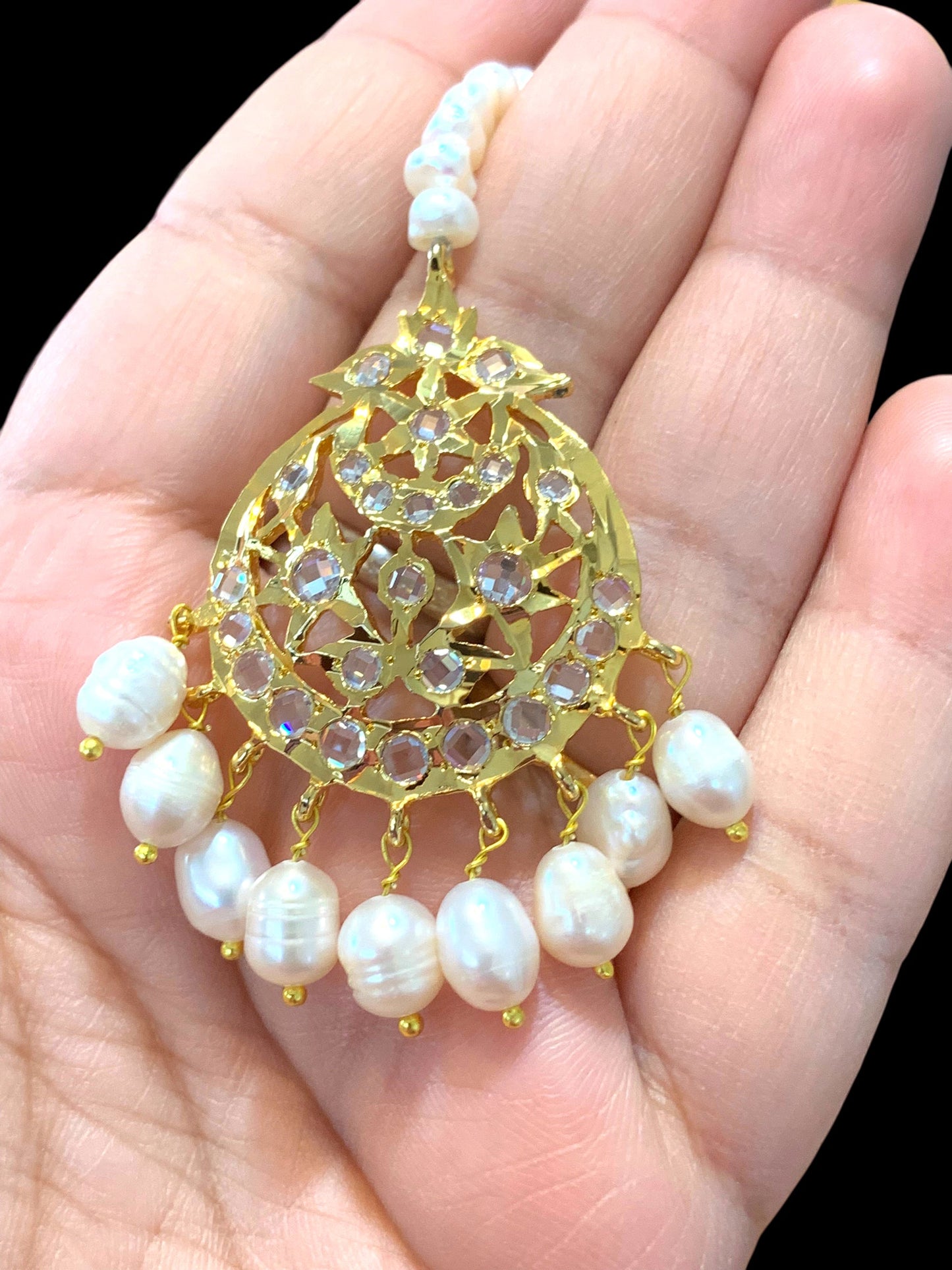 DJTK107 Lahar fresh water pearl  tika   ( READY TO SHIP )