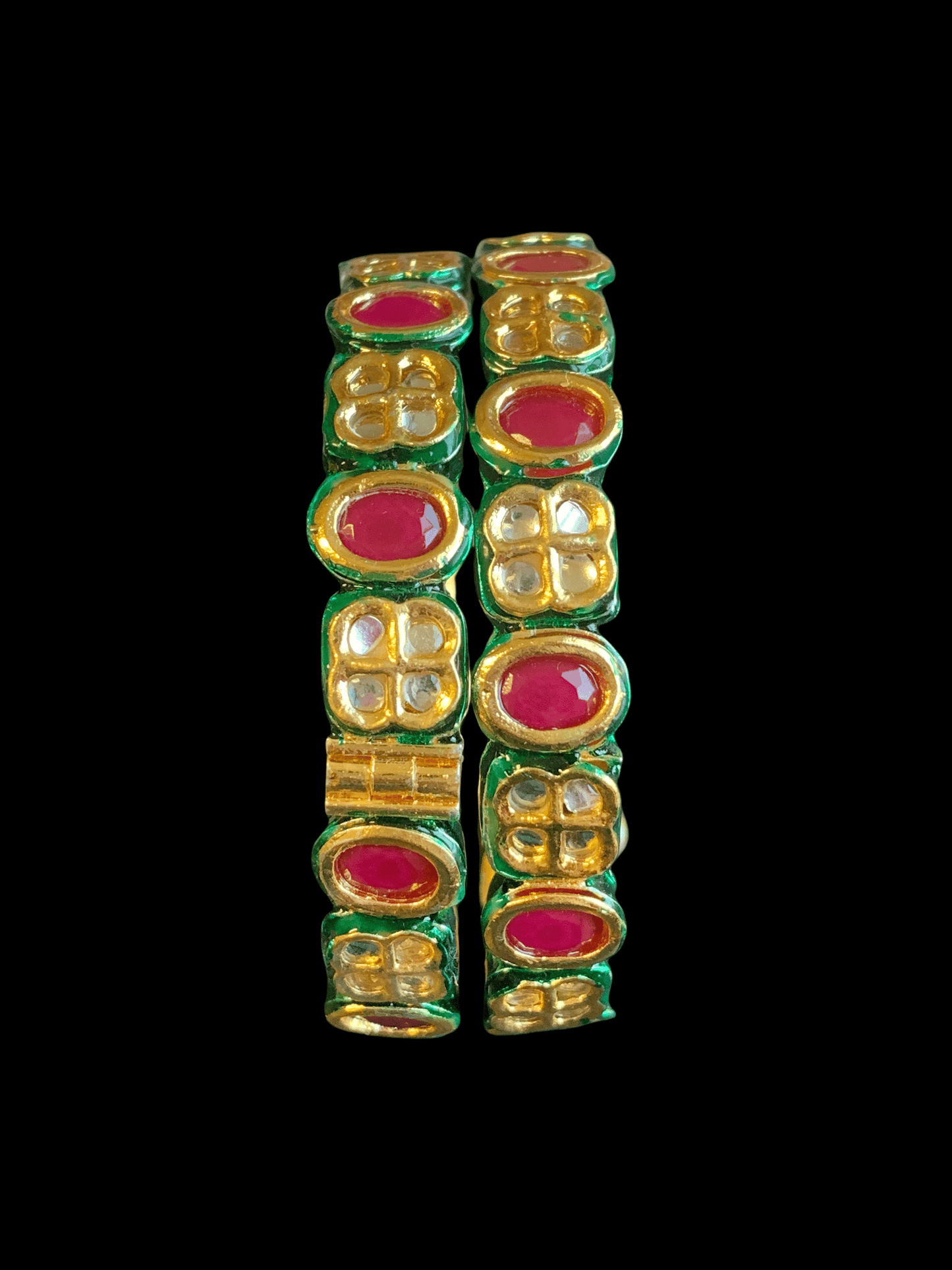 B180 Amelia kundan bangles in ruby  ( READY TO SHIP ) 2.2/2.4/2.6