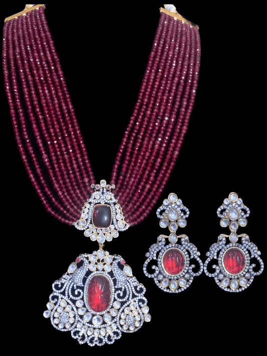 LN113 Eshra victorian Rani haar -Ruby  ( READY TO SHIP )