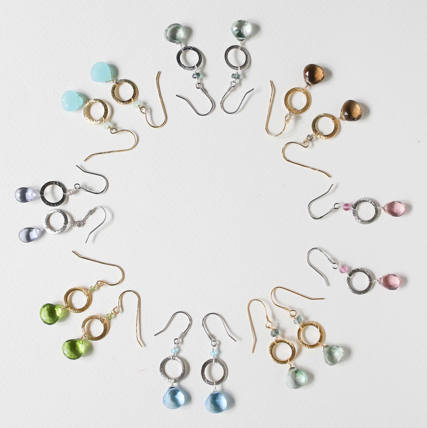 The Airie Earring - White Chalcedony Silver