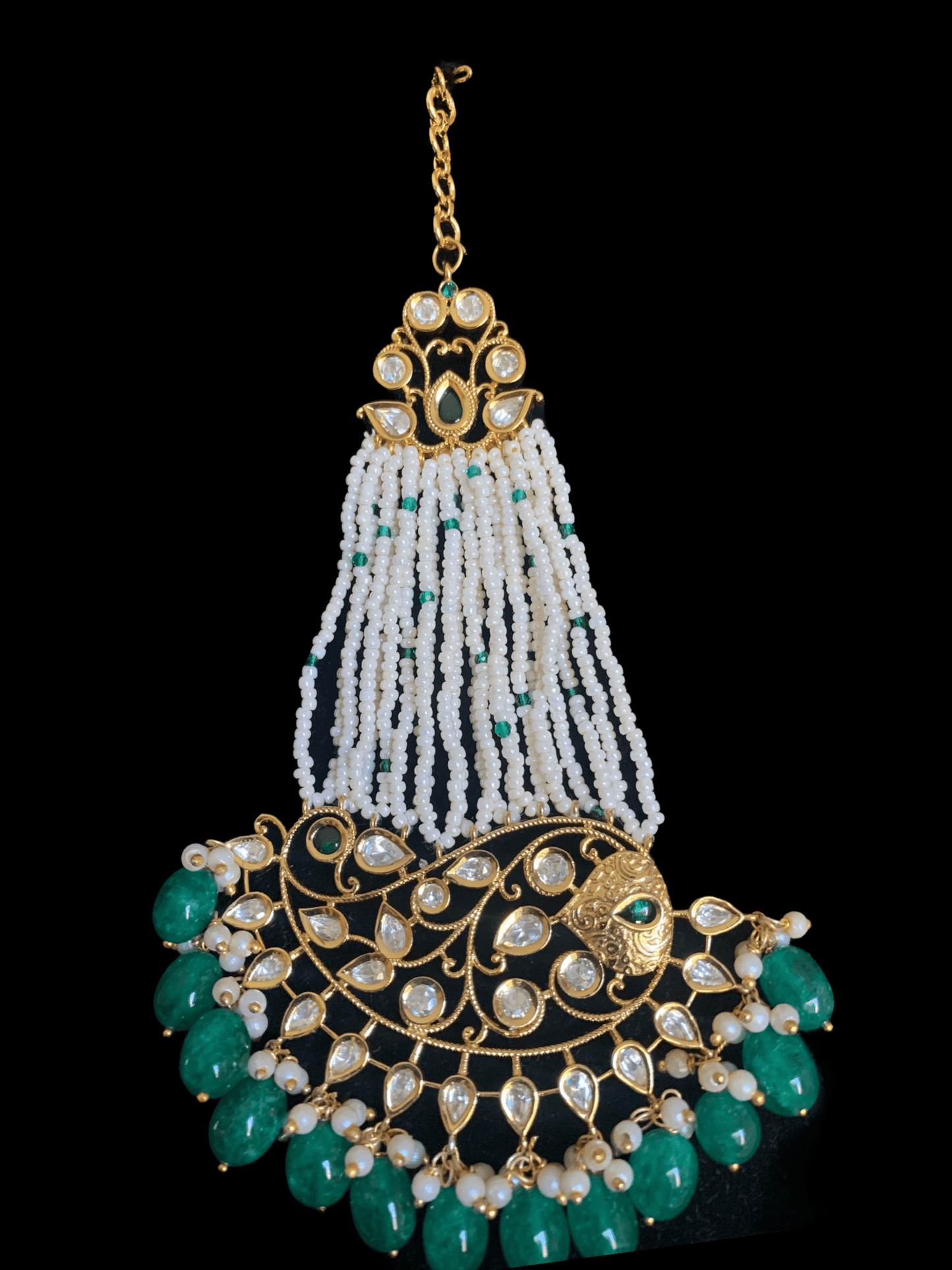 DJHR28  polki jhoomar - Green    ( READY TO SHIP )