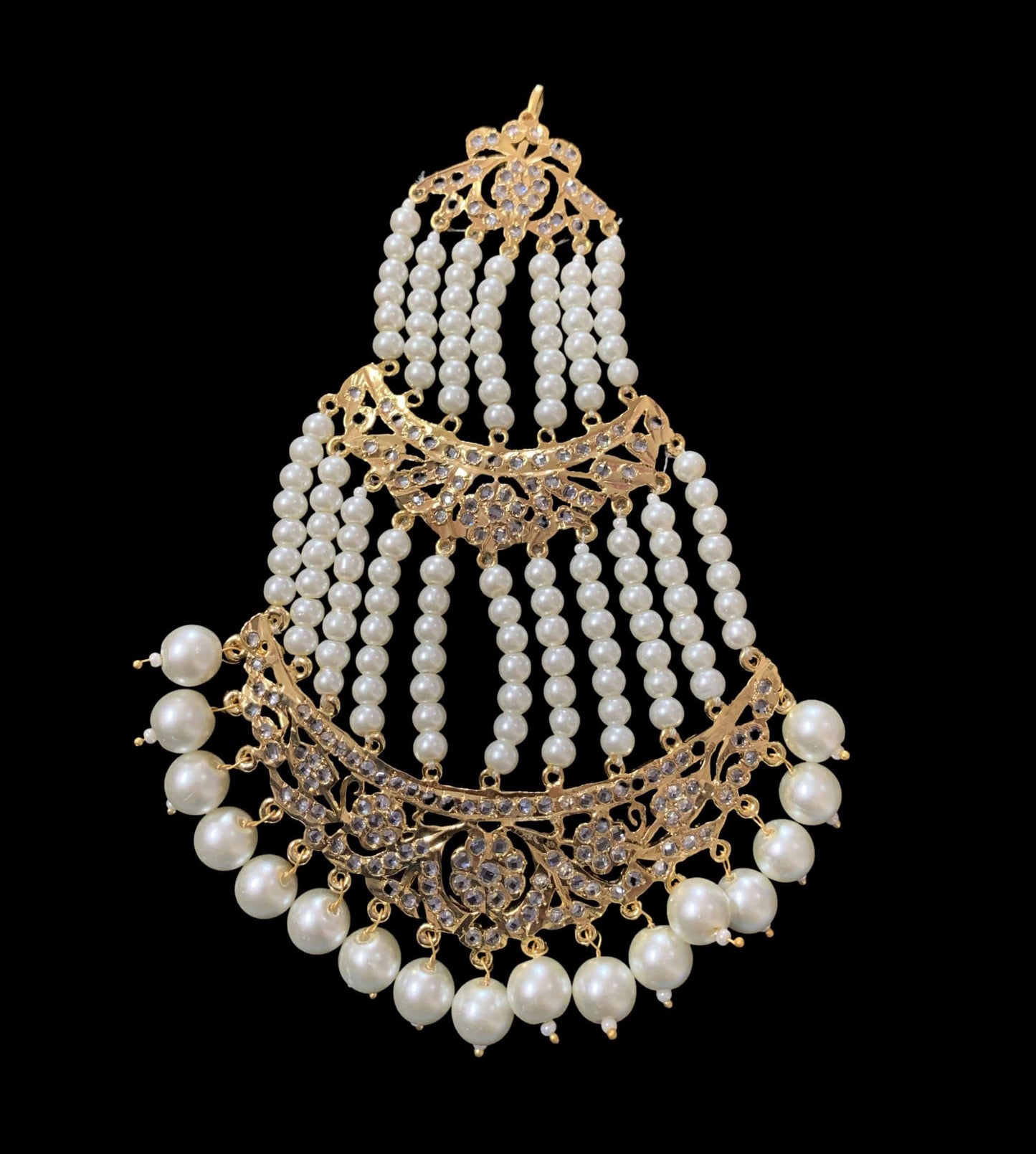 DJHR19  Insia Hyderabadi jhoomar in pearls ( READY TO SHIP  )