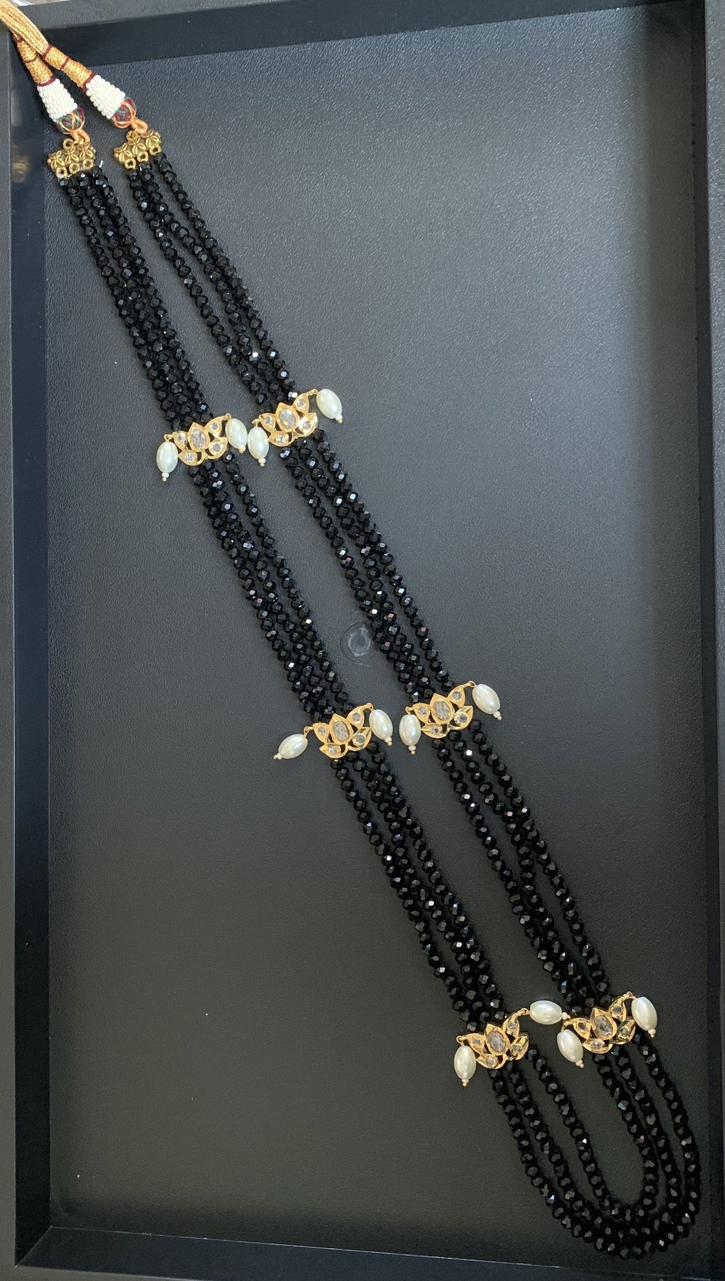 Raina  black beads  necklace ( SHIPS IN 4 WEEKS )