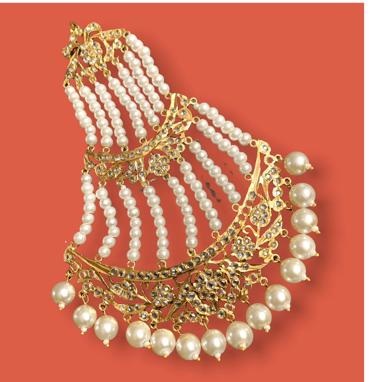 DJHR19  Insia Hyderabadi jhoomar in pearls ( READY TO SHIP  )