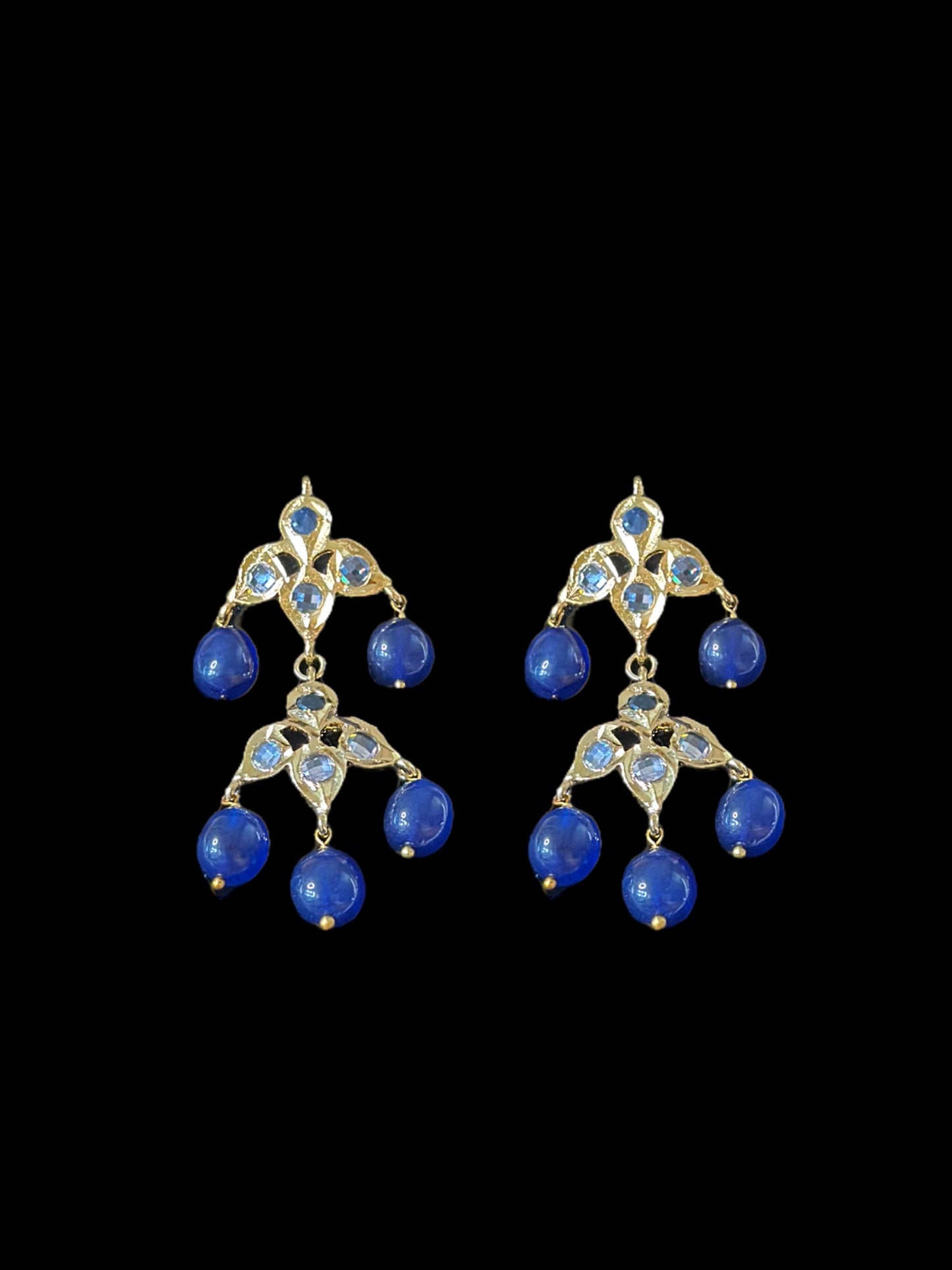SAT85 Two layered fresh water pearl hyderabadi necklace set / satlada ( READY TO SHIP )