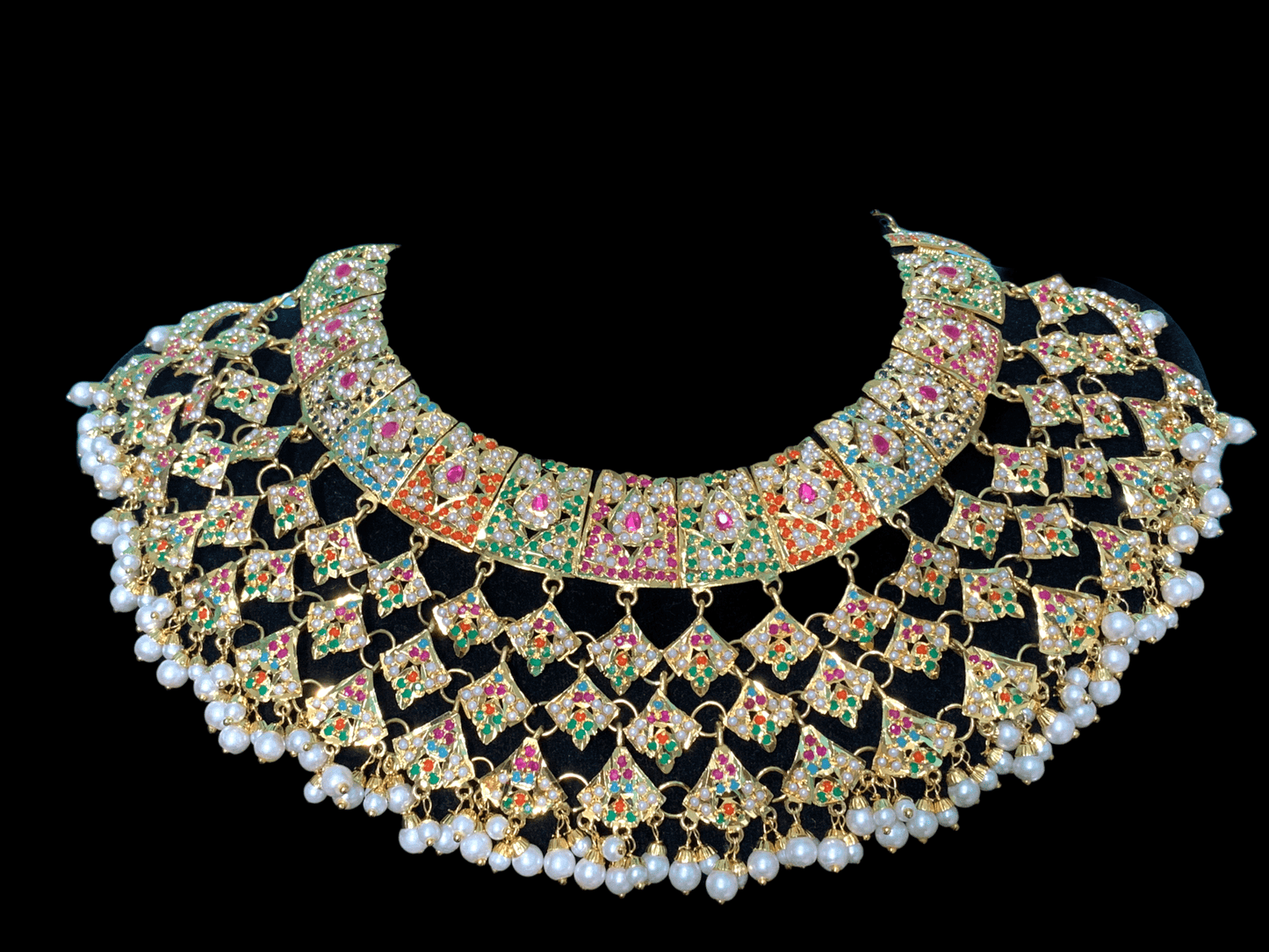 BR91 Hunza Navratan  jadau bridal set   ( READY TO SHIP )