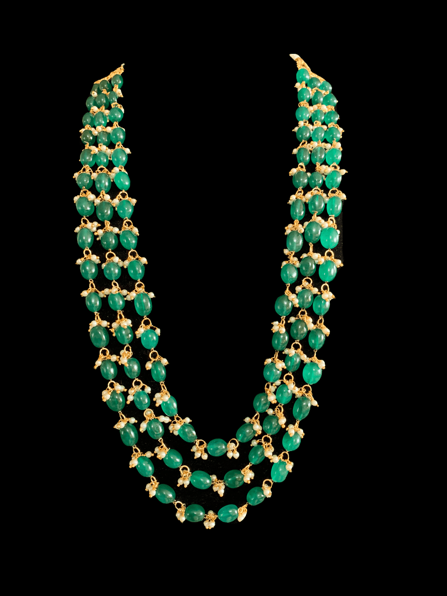 NS306 Piyali beaded necklace - green  ( READY TO SHIP )
