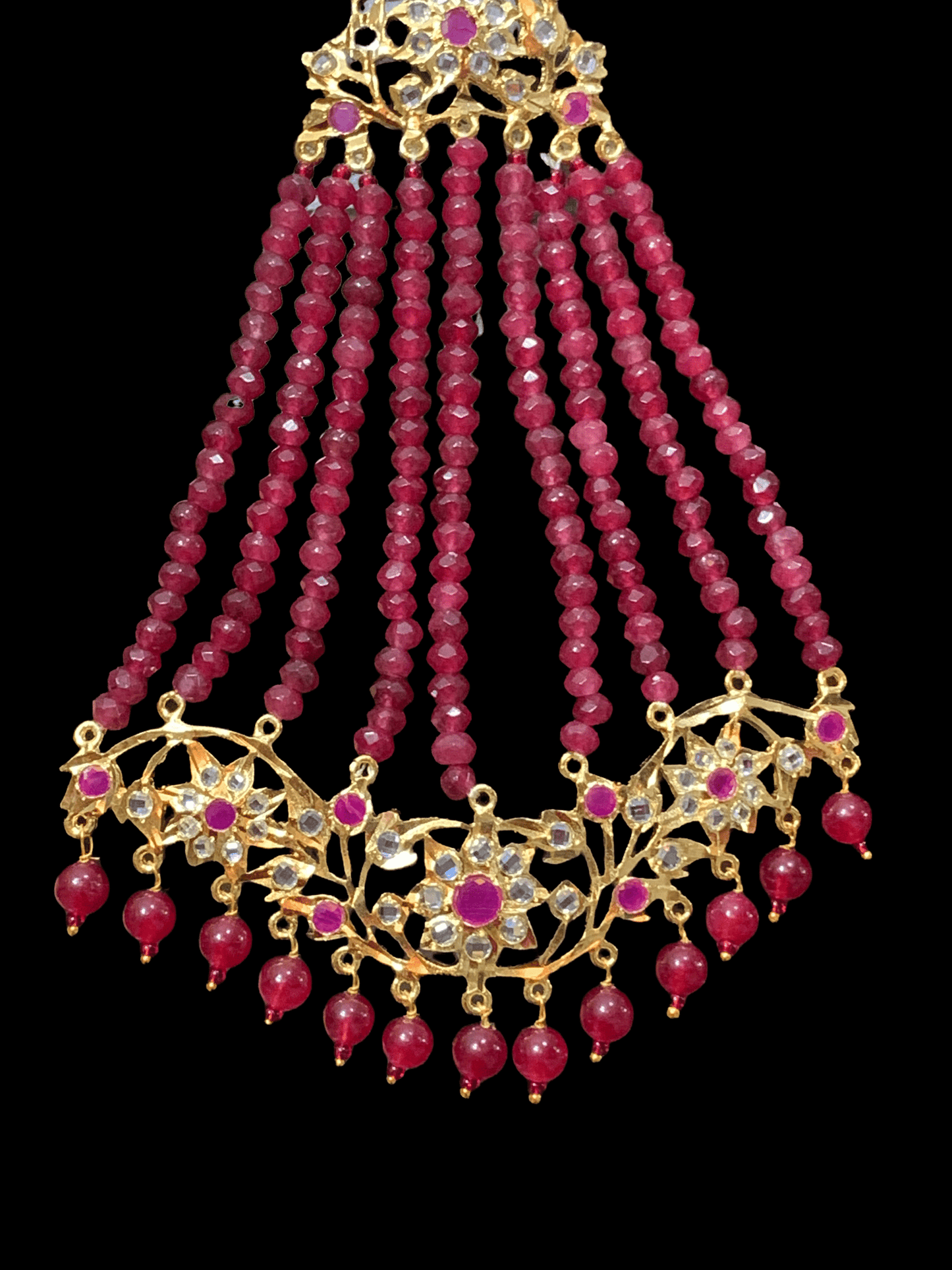 DJHR67 Abira jhoomar in rubies ( READY TO SHIP )