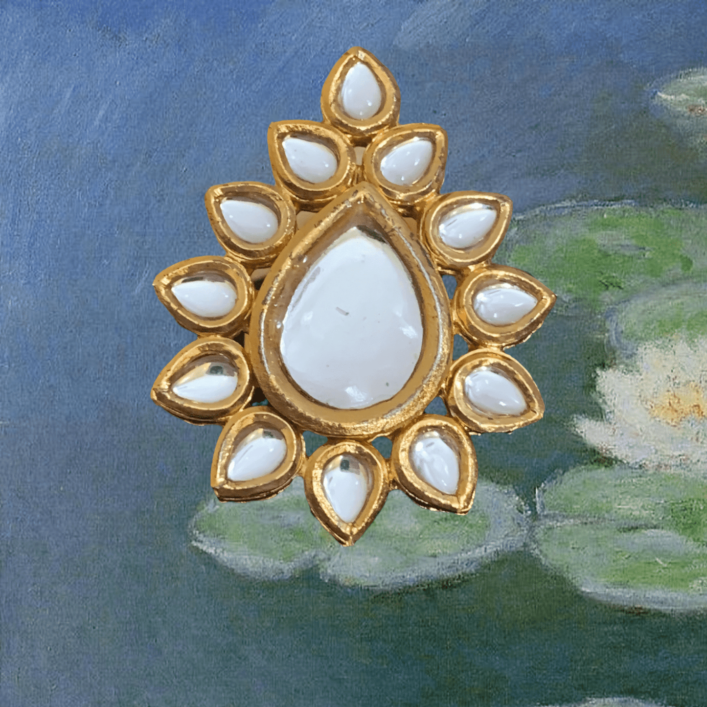 DJR16 Kundan statement ring ( READY TO SHIP)