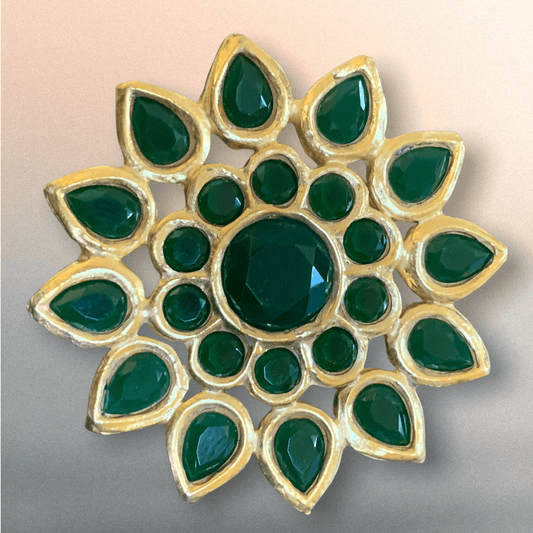 DJR37  Kundan ring  green ( READY TO SHIP )