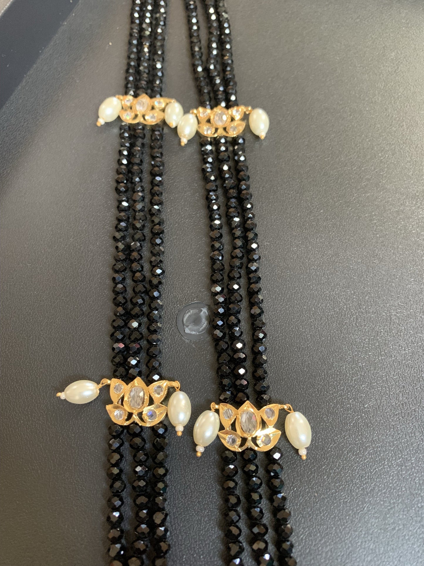 Raina  black beads  necklace ( SHIPS IN 4 WEEKS )