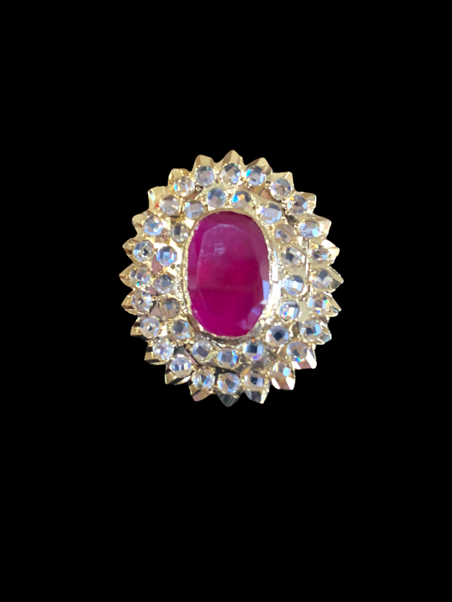 PS419 MEYAM Hyderabadi pendant set in ruby ( SHIPS IN 3 WEEKS )