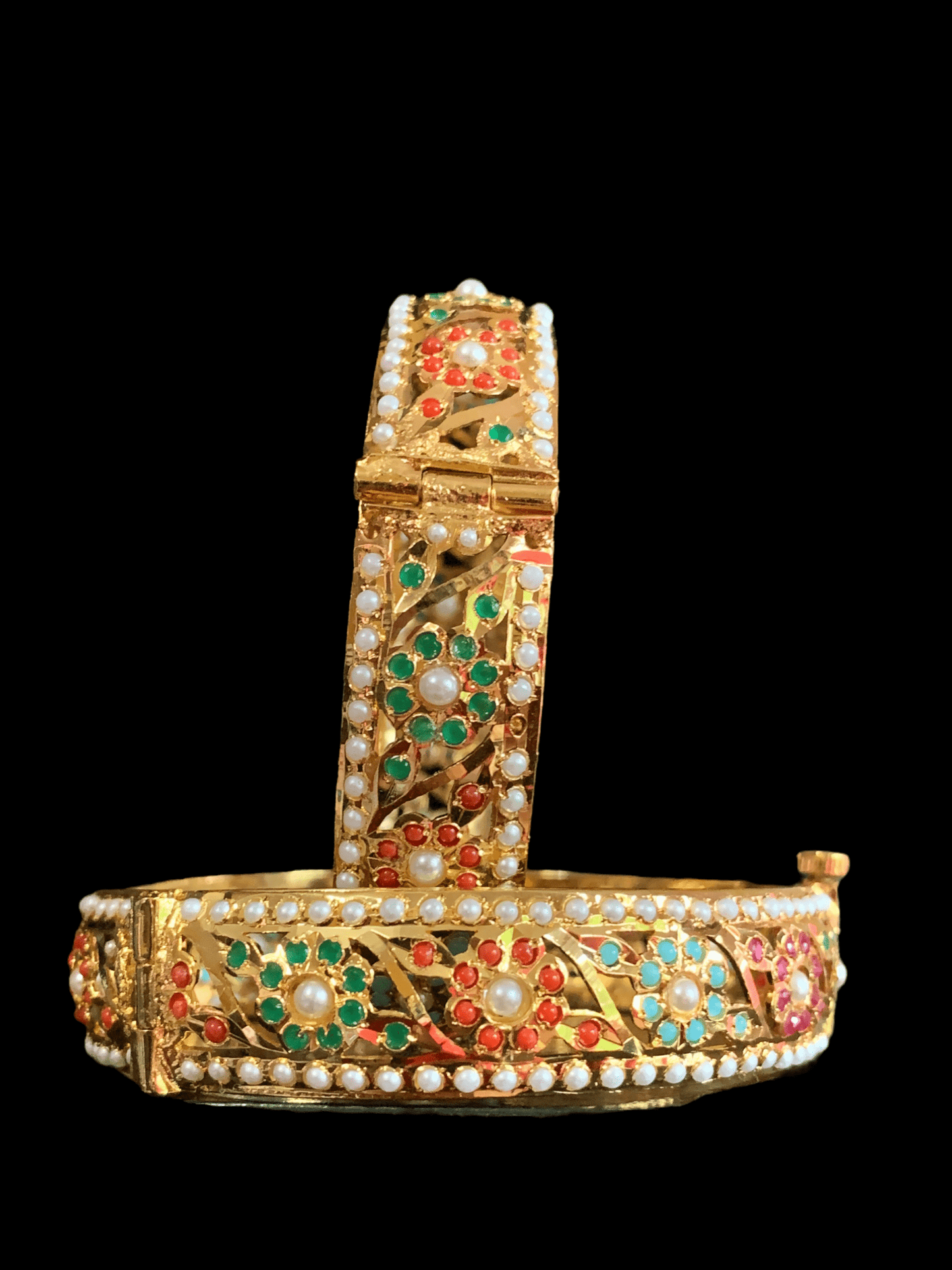 B23 SARAH JADAU BANGLES - navratan    ( READY TO SHIP  )