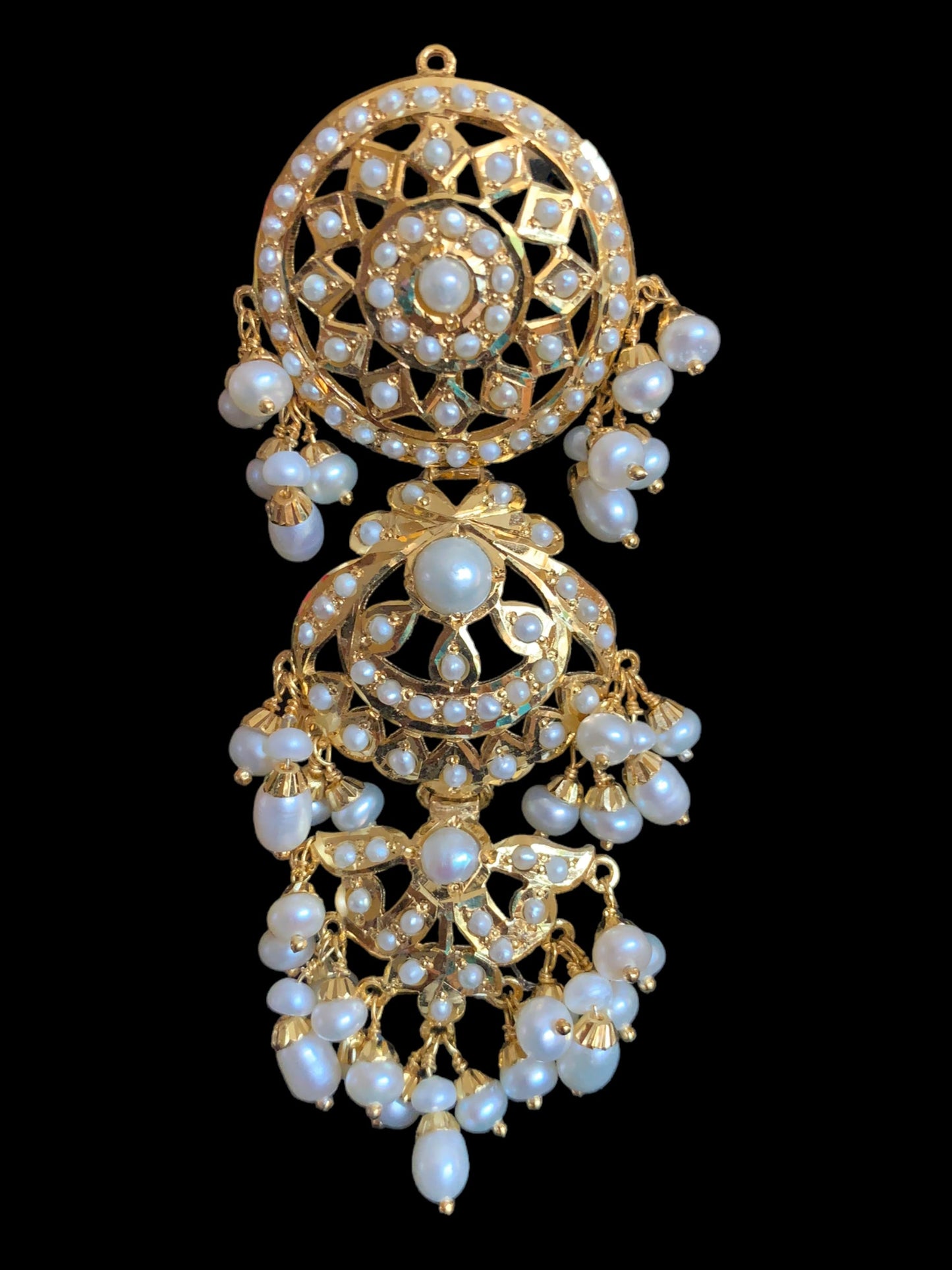 MAYA 92.5 silver gold plated earrings in pearls ( SHIPS IN 5 WEEKS )