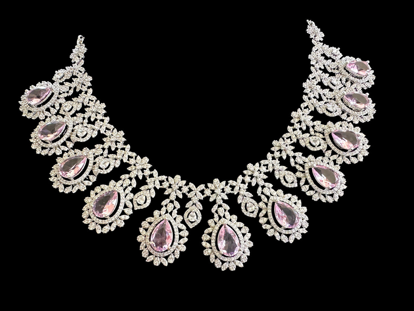 NS510 silver plated necklace with earrings ( READY TO SHIP )