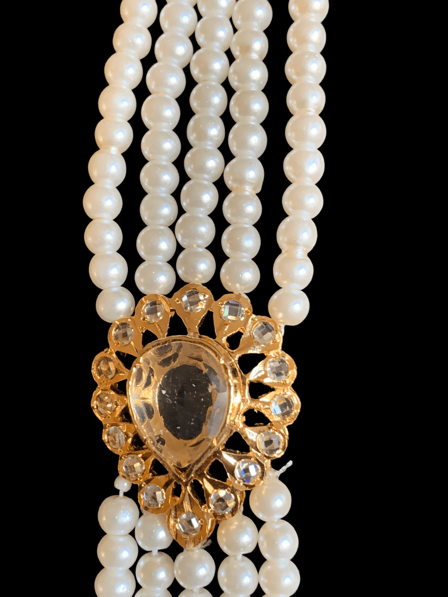 LN154 Rachel pearl  long necklace set , (SHIPS IN 4 WEEKS )