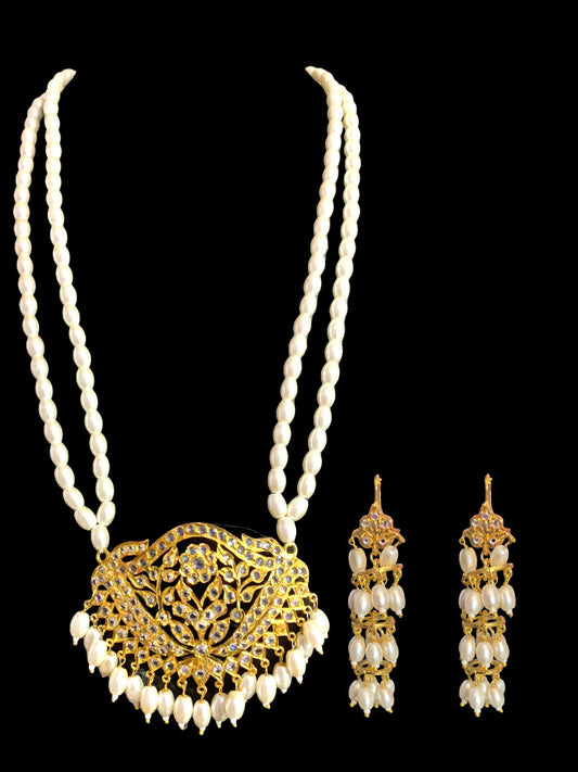 PS408 Anaya shell pearl  necklace with earrings ( READY TO SHIP )