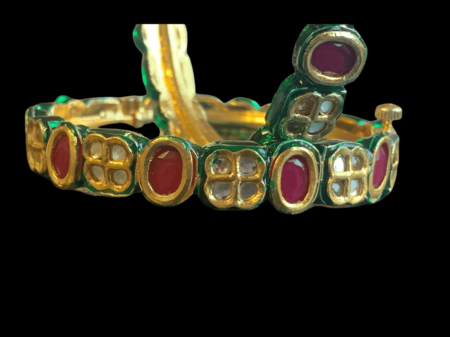 B180 Amelia kundan bangles in ruby  ( READY TO SHIP ) 2.2/2.4/2.6