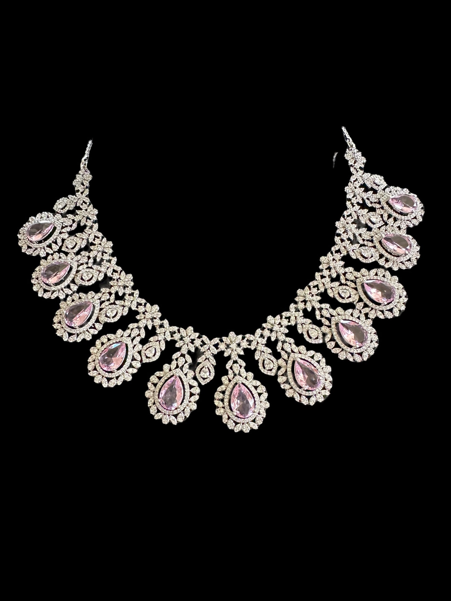NS510 silver plated necklace with earrings ( READY TO SHIP )