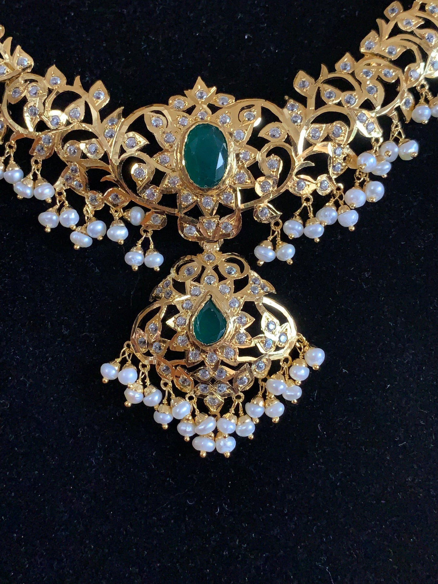 AFSANA  gold plated silver necklace set ( SHIPS IN 5 WEEKS )